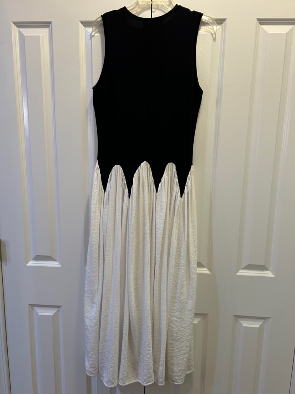 Anthropologie Siempre Michelle Sleeveless Black and White Midi Dress - Picture 8 of 13